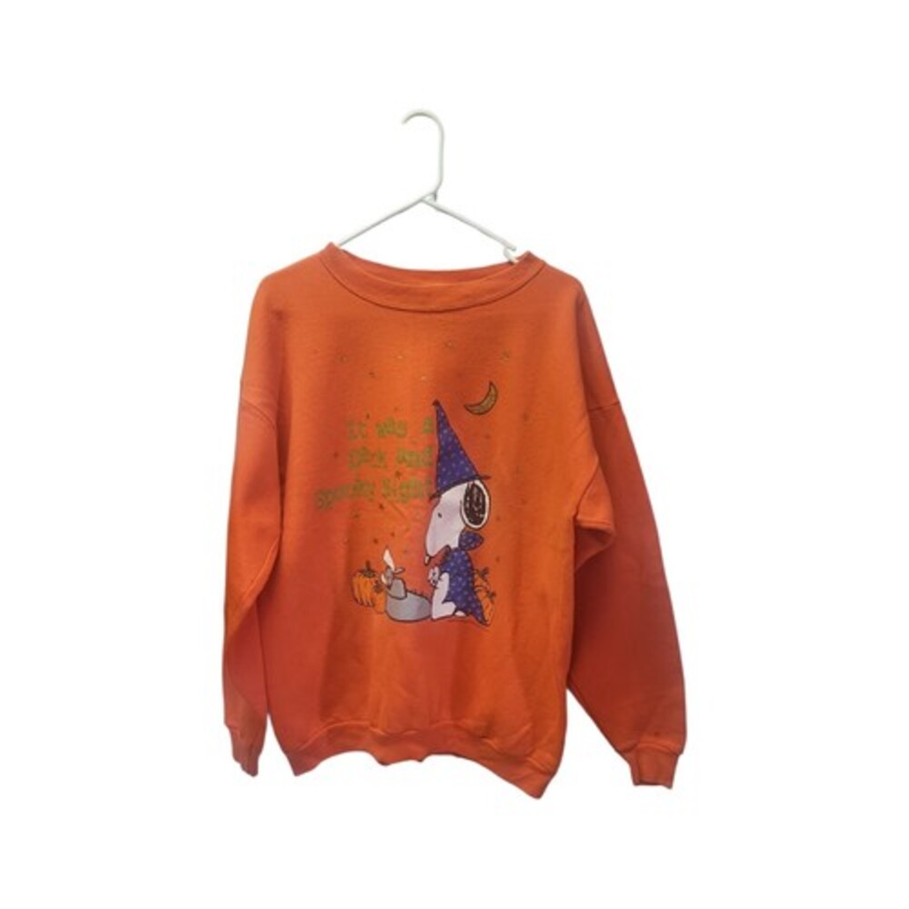 Vintage Peanuts  Halloween Orange Sweatshirt Snoopy Charlie Brown Size XL